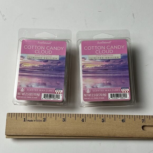 ScentSationals Cotton Candy Cloud Scented Wax Cubes USA 2.5oz Lot Of 2 - Picture 2 of 5